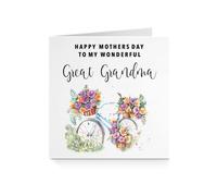 Happy Mother's Day Card for Her - Floral Bicycle Love (Great Grandma)