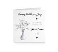 Happy Mother's Day Card for Her - Just Like Mum Vase For Step-Mum Aunt Nan Grandma
