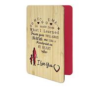 Happy Mother's Day Card,Handmade Wooden Mothers Day Gifts for Mum,Wife,Wood Mum Birthday Card from Daughter