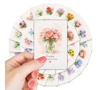 Happy Mother's Day Card, Watercolour Watercolour Floral Pattern as Greeting Note | Pack of 36 Greeting Cards Happy Mother's Day, for Grandma, Wife, Daughter, Aunt, Women and All Women