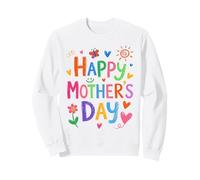 Happy Mothers Day Cute Hand Drawn Colorful Doodle Flower Mom Sweatshirt