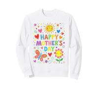 Happy Mothers Day Cute Hand Drawn Colorful Doodle Flower Mom Sweatshirt