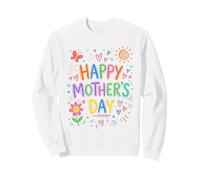 Happy Mothers Day Cute Hand Drawn Colorful Doodle Flower Mom Sweatshirt