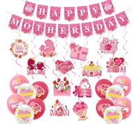 Happy Mothers Day Decoration Mothers Day Banner Bunting Indoor Balloon Mothering Sunday Decorations Hanging Spiral Ceiling Decorations Mother’s Day Party Supplies Accessories Mothers Day Gifts for Mum