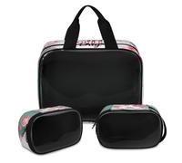 Happy Mother's Day Flower Makeup Bag for Women Men, Flower Translucent Cosmetic Bag Wash Pouch Shower Bag 3 Pcs Travel Toiletry Toiletries Cosmetic Organizer