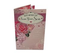 Happy Mother's Day From Son Beautiful Roses Design Pink Boxed Card