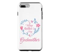 Happy Mother's Day, Godmother Floral Heart Design Case for iPhone 7 Plus/8 Plus