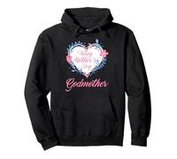 Happy Mother's Day, Godmother Floral Heart Design Pullover Hoodie