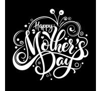 Happy Mothers Day Hand Drawn Lettering Quotes Wall Decals Paster Paper 67.2x71.4cm Do not Damage The Wall Surface White