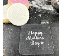 Happy Mother's Day Icing Stamp Embosser Stamp Fondant for Biscuits, Cookies, Cupcake Topper Decorations Stencil for Mum (75mm)