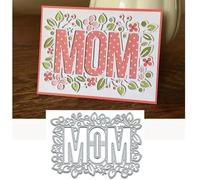 Happy Mother's Day Metal Die Cuts,MOM Day Flower Leaf Lace Edge Cutting Dies Cut Stencils DIY Scrapbooking Decorative Embossing Paper Scrapbooking Card Making