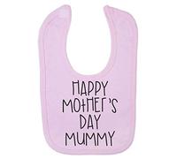 Happy Mother's Day Mummy (Simple Text) [MD19] Cotton Baby bib - Pastel Pink