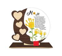 Happy Mother's Day Ornament, Mother's Day Wooden Ornament - Mother's Day Heart Shaped Ornament Figure from Son | Decorative Desktop Art, Home Wood Sign Table Screen for Bedroom, Living Room