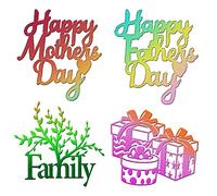 Happy Mothers Day Stencils Mothers Day Stamps and Dies for Card Making Mother's Day Greeting Card Making Kit Happy Fathers Day Dies Father's Day Card Craft Cutting Die