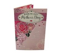 Happy Mother's Day Wishes Beautiful Roses Design Pink Boxed Card