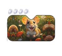 Happy Mouse Medium Car Windshield Sunshade - Quick Cooling in The car in Summer, Portable Storage Sunshade