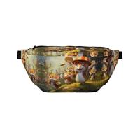 Happy Mouse Paradise Large Fanny Pack,Gifts for Enjoy Sports Festival Workout Traveling Running Casual
