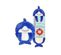 Happy Nappers Kids Sleeping Bag - Blue Shark Medium Size - Suitable for Children Aged 3 to 6 Years - Plush Toy, Comfy Sleeping Bag & Fluffy Pillow All in One