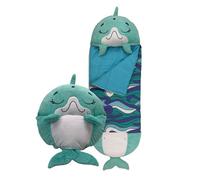 Happy Nappers Kids Sleeping Bag - Disco Dolphin - Plush Toy, Comfy Sleeping Bag & Fluffy Pillow All in One - Lovely Birthday Gift - Great for Playtime, Naptime, Sleepovers & Travelling - Ages 7+