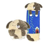 Happy Nappers Kids Sleeping Bag - Brown Dog Large Size - Suitable for Children Aged 7 Years and Over - Plush Toy, Comfy Sleeping Bag & Fluffy Pillow All in One