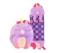 Happy Nappers Kids Sleeping Bag - Purple Unicorn Medium Size - Suitable for Children Aged 3 to 6 Years - Plush Toy, Comfy Sleeping Bag & Fluffy Pillow All in One