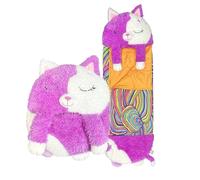 Happy Nappers Kids Sleeping Bag - White Cat Large Size - Suitable for Children Aged 7 Years and Over - Plush Toy, Comfy Sleeping Bag & Fluffy Pillow All in One