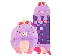 Happy Nappers Kids Sleeping Bag - Purple Unicorn Large Size - Suitable for Children Aged 7 Years and Over - Plush Toy, Comfy Sleeping Bag & Fluffy Pillow All in One