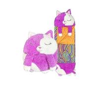 Happy Nappers Kids Sleeping Bag - White Cat Medium Size - Suitable for Children Aged 3 to 6 Years - Plush Toy, Comfy Sleeping Bag & Fluffy Pillow All in One