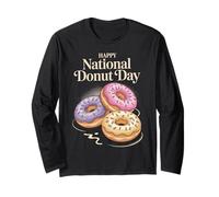 Happy National Donut Day | Classic Sweet Trio Donut Long Sleeve T-Shirt