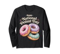 Happy National Donut Day | Sweet Trio Donut Long Sleeve T-Shirt