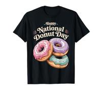 Happy National Donut Day | Sweet Trio Donut T-Shirt