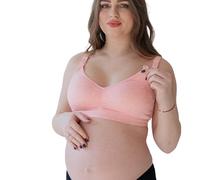 Happy Nenia Nursing Bra for Breastfeeding with Easy Access Clips, Adjustable Straps, 95% Cotton, Comfortable Support, Ideal for Moms, Pregnancy and Sleep, Soft Maternity Bra (S-XXXL), Pink XL