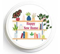 Happy New Home Cake Topper - Edible Icing or Wafer - 7" Round - Moving New Start Adventure Welcome House Cake Decoration (Edible Icing)