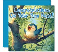 Happy New Home Card for Men Women - Bird - Congratulations Housewarming House Card for Friends Family Colleague Neighbour, 145mm House Warming Greeting Cards