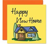 Happy New Home Card Fun - Happy New Home - Congratulations Housewarming House Cards, Joke Banter Moving House Cards, 145mm Welcome Warming Greeting Cards for Friends Family