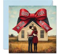 Happy New Home Card - Good Luck - Congratulations Moving House Cards, Congrats Welcome Housewarming New House Cards, 145mm Warming Greeting Cards for Friends Family