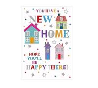 Happy New Home Card. Hope You'll Be Happy There 7.5" x 5.25"