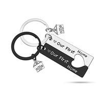 Happy New House Keychain Housewarming Gift for Couple First Home Gift New Home Owner Gifts New House Keyring Gift for New Home Husband Wife Keyring Gift For Newlyweds Moving in Gift for Women Men