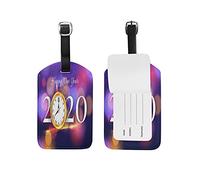 Happy New Year 2020 Clock Leather Luggage Baggage Suitcase Tag ID Label(3Pcs)