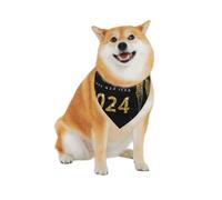 Happy New Year 2024 (2) Pattern Dog Bandanas, Comfortable Cotton Triangle Bibs Scarfs for Dogs Or Cats,Cute Pet Kerchief for Medium Large Dogs-Xx-Large