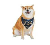 Happy New Year 2024 (3) Pattern Dog Bandanas, Comfortable Cotton Triangle Bibs Scarfs for Dogs Or Cats,Cute Pet Kerchief for Medium Large Dogs-X-Large