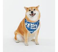 Happy New Year 2024 (4) Pattern Dog Bandanas, Comfortable Cotton Triangle Bibs Scarfs for Dogs Or Cats,Cute Pet Kerchief for Medium Large Dogs-X-Large