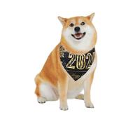 Happy New Year 2024 (5) Pattern Dog Bandanas, Comfortable Cotton Triangle Bibs Scarfs for Dogs Or Cats,Cute Pet Kerchief for Medium Large Dogs-Large