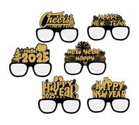 Happy New Year 2025 Glasses, Happy New Year Glasses | 2025 Glasses Paper Glasses - 6 x Photo Props, Decorative Glasses, Happy New Year Glasses, New Year Accessories