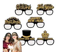 Happy New Year 2025 Glasses, Happy New Year Glasses, Funny Glasses 2025 Glasses, 6 x New Year Glasses, Decorative Glasses, Happy New Year Christmas Glasses, New Year Accessories