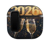 Happy New Year 2026 Compatible with AirPods 4 Case Cover with Button Protector