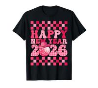 Happy New Year 2026 Cowgirl Cowboy Disco Ball Girls Boys T-Shirt
