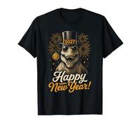 Happy New Year 2027 Dinosaur Funny T-Rex Tee for Kids Teens T-Shirt