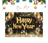 Happy New Year Backdrop | 2D Print Golden Balloons Poster Backdrop | 39x59in Wall Happy New Year 2026 Decorations - for Photography Birthday Studio Props Patio Indoor Home Apartment