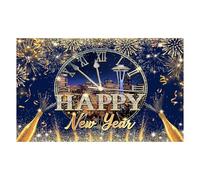 Happy New Year Background - 150 Cm 2D Decoration | Festive Decorative Background For Party Organizers Content Creators Family Meetings School Events Office Shop Pe